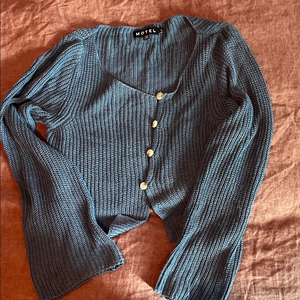 Motel Rocks Teal Button-Up Cardigan